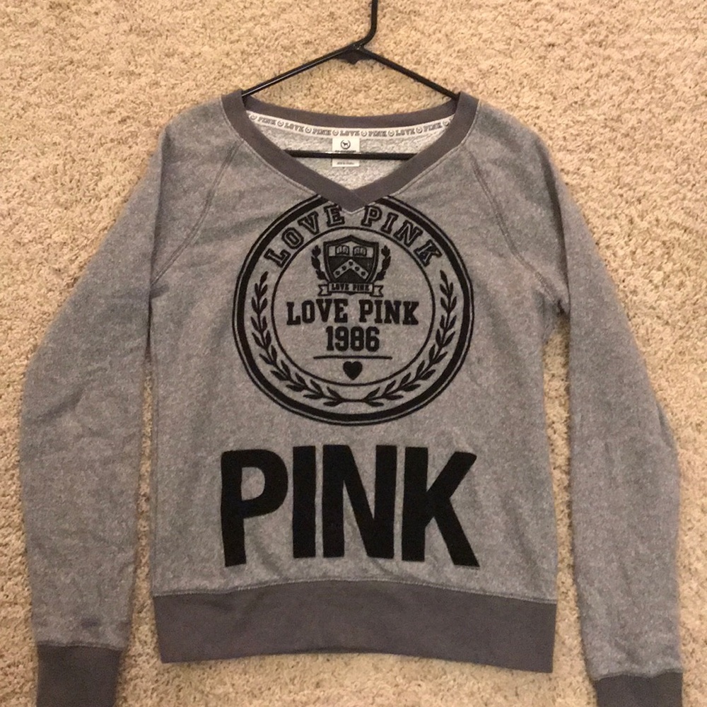 Grey sweater from Victoria’s Secret PINK.